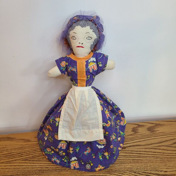 Vintage Topsy Turvy Handmade Folk Art Doll Rag Doll Two Dolls In One Primitive - Picture 5 of 10